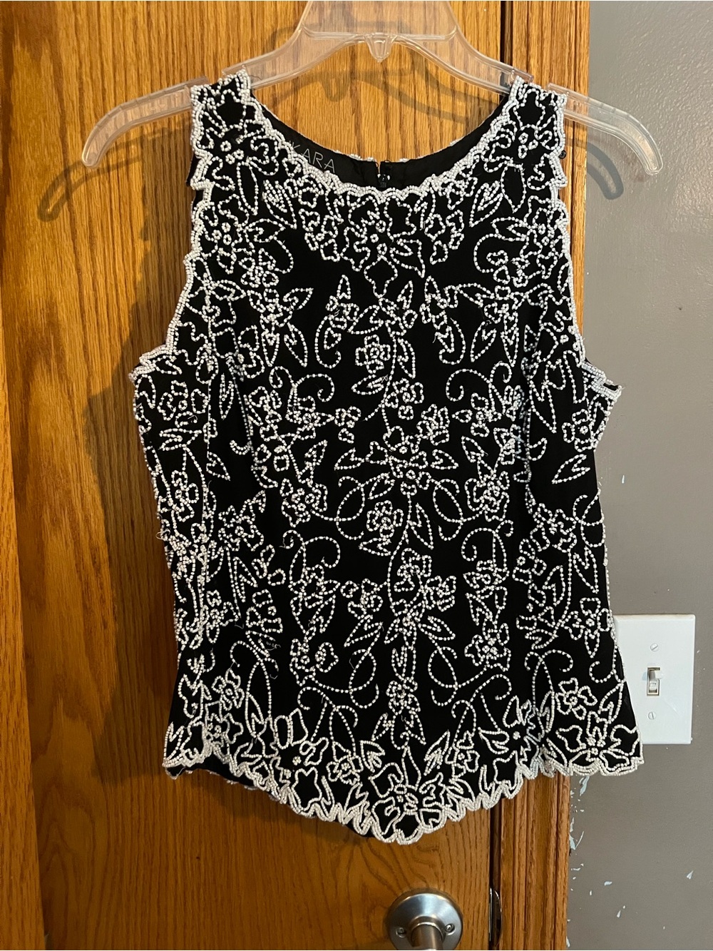 Black Beaded Sleeveless Top